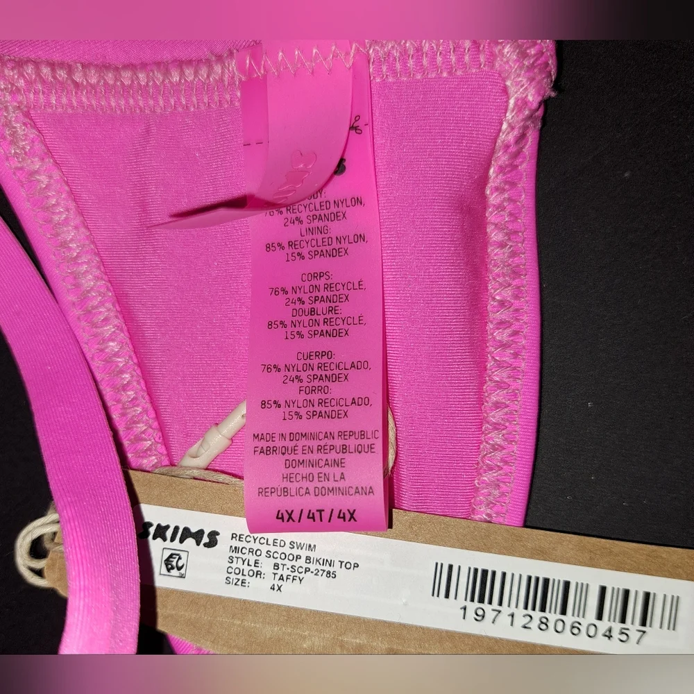 ⛱️NWT SKIMS 2 Piece Swim Micro scoop top thong Bikini Set Pink TAFFY 4X